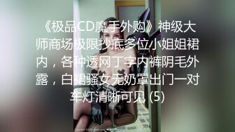 《极品CD魔手外购》神级大师商场极限抄底多位小姐姐裙内，各种透网丁字内裤阴毛外露，白裙骚女无奶罩出门一对车灯清晰可见 (5)