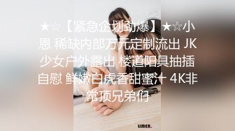 ★☆【紧急企划劲爆】★☆小恩 稀缺内部万元定制流出 JK少女户外露出 楼道阳具抽插自慰 鲜嫩白虎香甜蜜汁 4K非常顶兄弟们