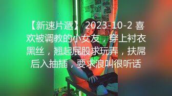 【新速片遞】 2023-10-2 喜欢被调教的小女友，穿上衬衣黑丝，翘起屁股求玩弄，扶屌后入抽插，要求浪叫很听话