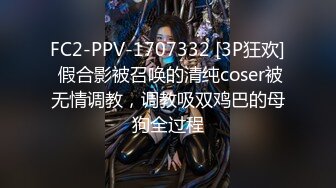 FC2-PPV-1707332 [3P狂欢] 假合影被召唤的清纯coser被无情调教，调教吸双鸡巴的母狗全过程