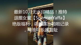 最新10月无水印精品！推特退圈女奴【SpencerYaffa】绝版福利，调教露出啪啪记录，精液可乐超羞耻